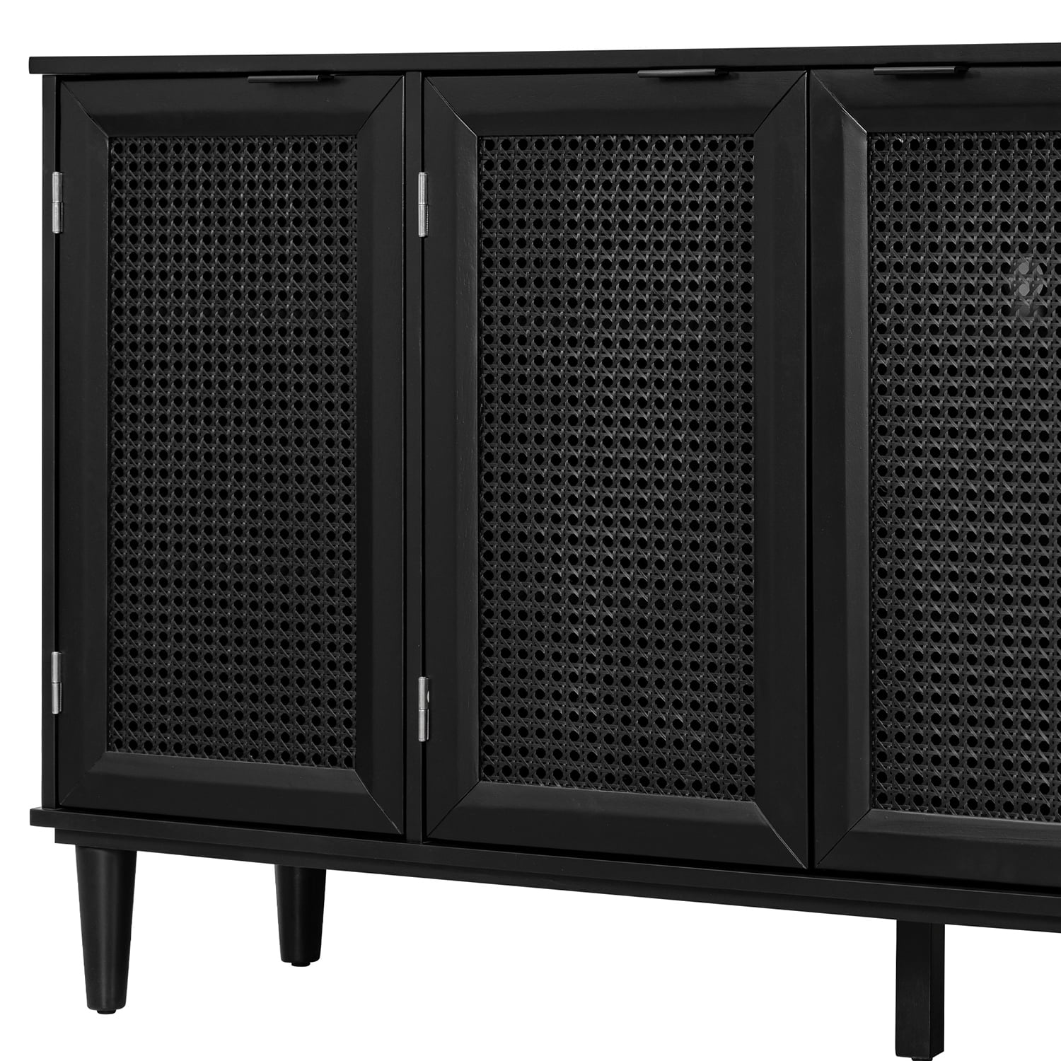 Kadyn Large Storage Space Sideboard, Floor Storage Cabinet for Living Room, Storage Sideboard Buffet Cabinet with Artificial Rattan Door, Black Kadyn Large Storage Space Sideboard, Floor Storage Cabinet for Living Room, Storage Sideboard Buffet Cabinet with Artificial Rattan Door, Black