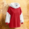 thumbnail image 6 of Qzwdhjm Ribbed Hoodies for Women Fuzzy Xmas Hooded Sweatshirt Long Sleeve Cozy Casual Winter Santa Hoodie with Pocket, 6 of 9