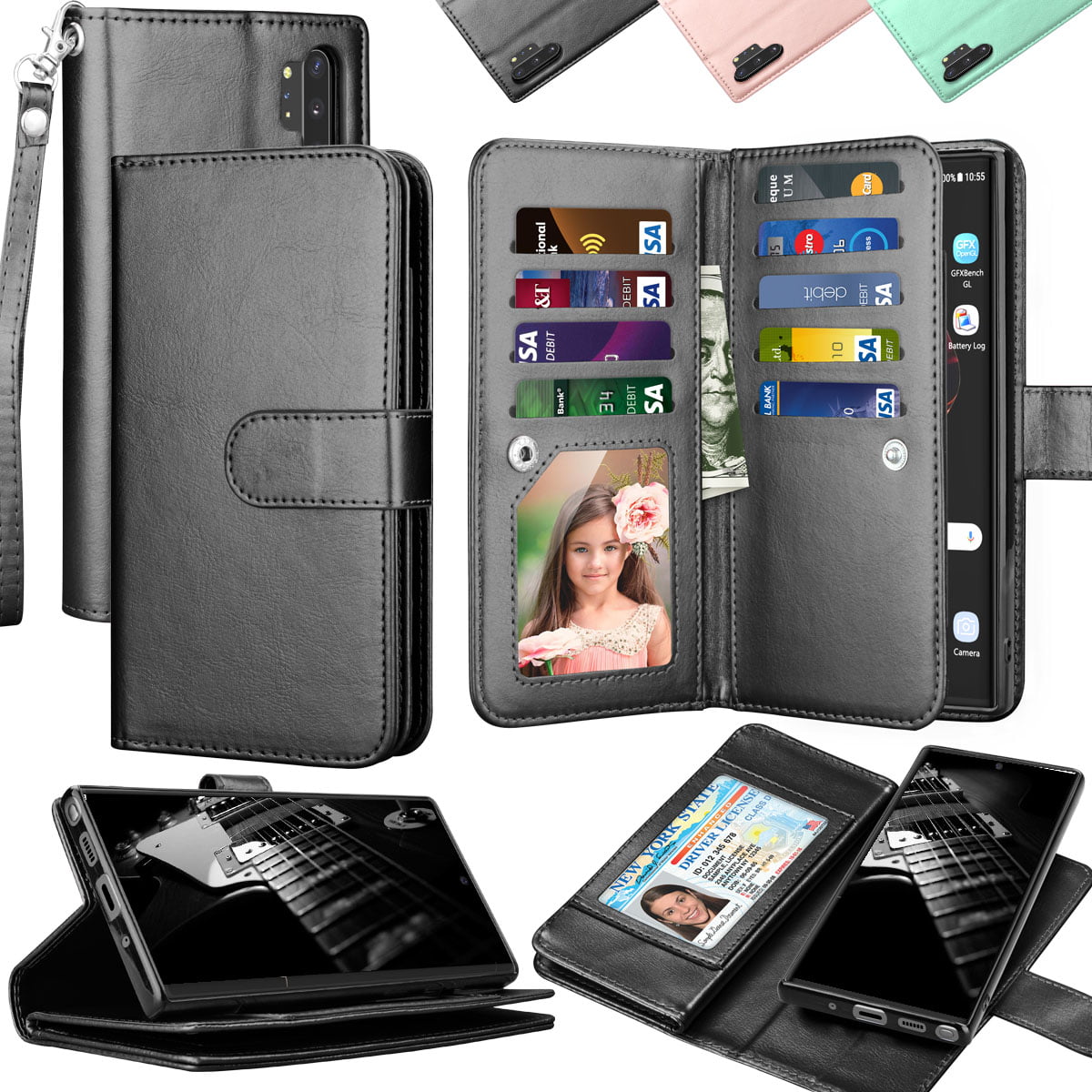 Galaxy Note 10 Plus Case, Galaxy Note 10 Plus Wallet Case, Tinysaturn