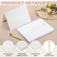 thumbnail image 3 of Uxcell Guest Book, 9.3x7" Elegant Wedding Guestbook White Simple Text Cover Memory Book with Diamond Signing Pen and Greeting Card for Wedding Bridal Birthday Party Events, Gold Tone, 3 of 6