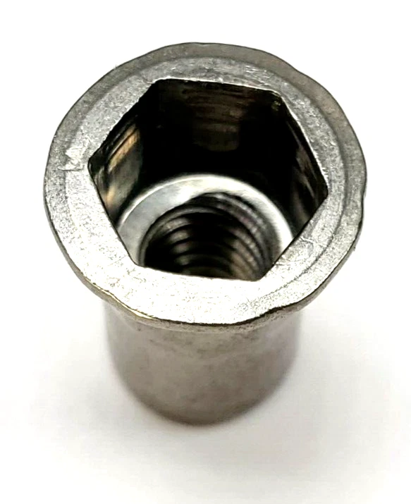 CIRCLE- 1/4"-20 Half Hex Body Rivet Nut Stainless Steel 1/4 X 5/8" Rivnut 1/2 Hex 50 Pk