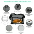 thumbnail image 3 of CL.HPAHKL Collapsible Dog Crate for Small Dogs, 24 Inch Dog Cage Soft Portable Dog Carrier with Mesh Doors and Multipurpose Bags, Folding Small Dog Kennel Pet Carrier Indoors Outdoors Travel, Grey, 3 of 7