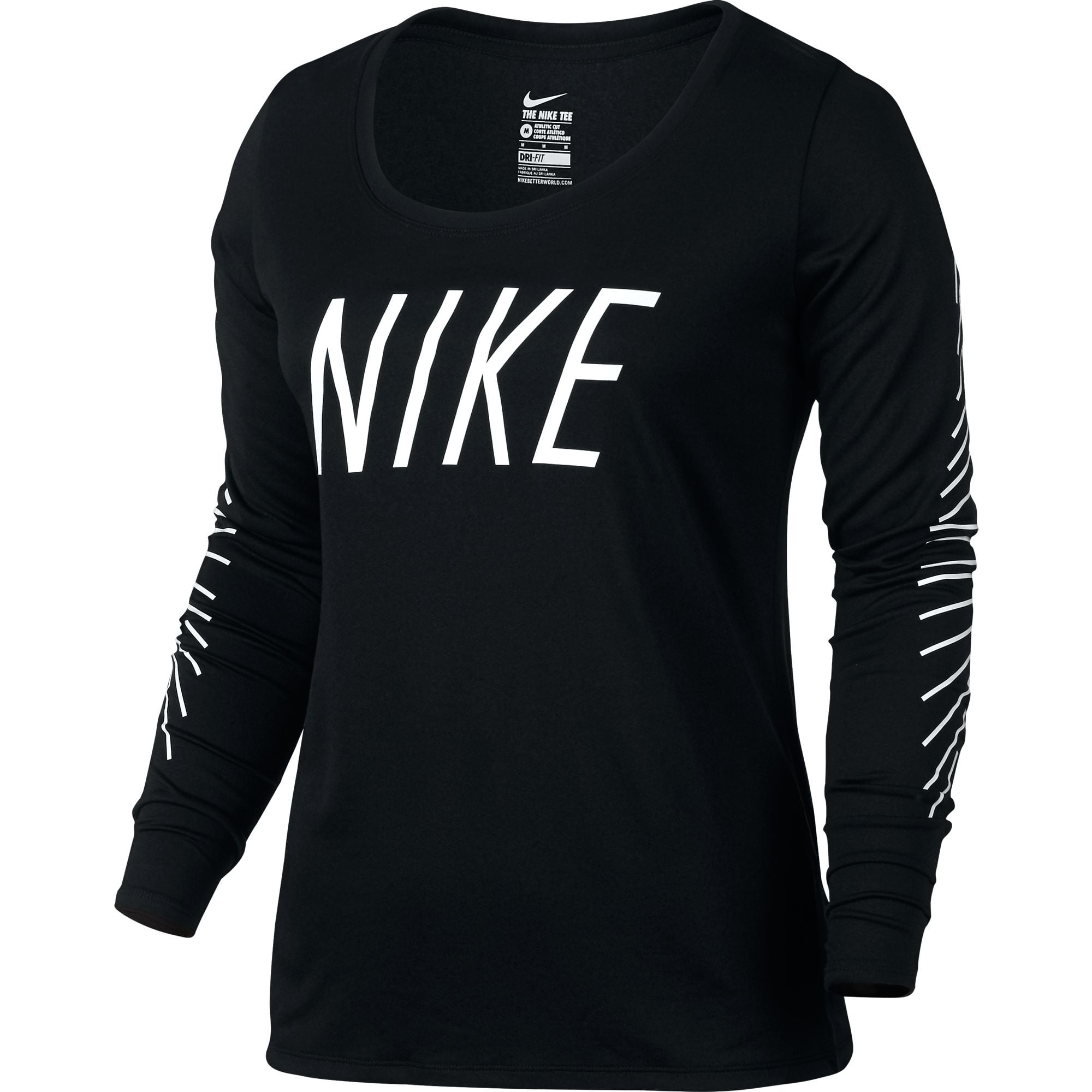 Nike Women's Legend Long Sleeve T-Shirt Black/White 805993-010 ...