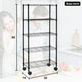thumbnail image 6 of Dkelincs 5 Tier Storage Shelves Wire Shelving Unit Adjustable NSF Garage Metal Rack with Wheels for Bathroom Kitchen, 1100 lbs Weight Capacity, 6 of 7