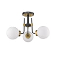thumbnail image 3 of Z-Lite Parsons 3 Light Opal Glass Steel Semi Flush Mount in Black and Olde Brass, 3 of 7