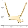 thumbnail image 2 of Sterling Silver/Gold-plated Massachusetts State Necklace QXNA706GP-MA, 2 of 2