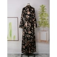 thumbnail image 4 of Robe pour Femmes Robe Brodée Élégante et à la Mode Robe Imprimée (Noir,TTG), 4 of 5