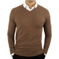 thumbnail image 1 of fortably Collared Men's Perfect Slim Fit Lightweight Soft Fitted V-Neck Pullover Sweater Brown Medium, 1 of 1