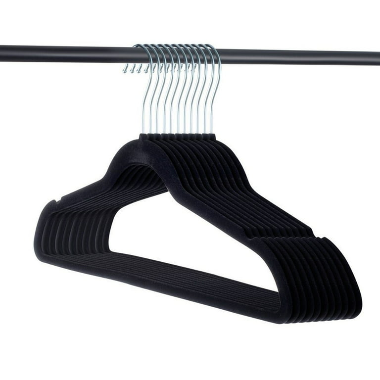 Home-it Premium Velvet Hangers 50 Pack - Ultra Thin Black Suit Hangers Non Slip - Heavy Duty Clothes Hangers for Closet, Shirt Pants, Hook Swivel 360
