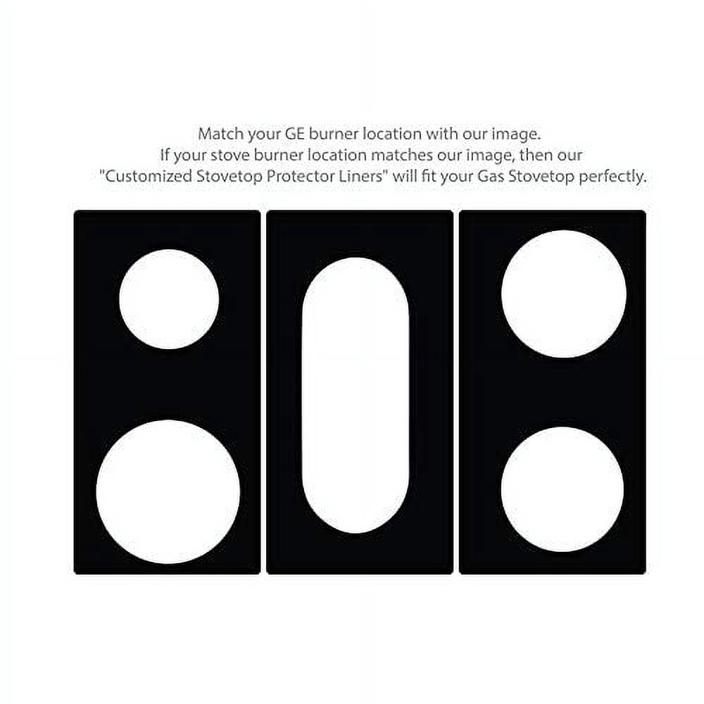 Stove Protector Liners Compatible with GE Stoves, GE Gas Ranges - Customized - Easy Cleaning Liners for GE Compatible Model PGB960SEJ3SS-A