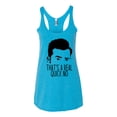 thumbnail image 2 of That's a Real Quick No David TV Quote Pop Culture Tri-Blend Racerback Tank Top, Vintage Turquoise, X-Large, 2 of 3