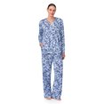 thumbnail image 5 of Aria Brushed Jersey Knit Long Sleeve Split Neck Pajama Set with Pockets, Sizes XS-5X, 5 of 5