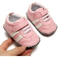 thumbnail image 4 of Baby Boys Girls Pu Leather Hard Bottom Walking Sneakers Toddler Rubber Sole First Walkers Infant Cartoon Slippers Crib Shoes, 4 of 6