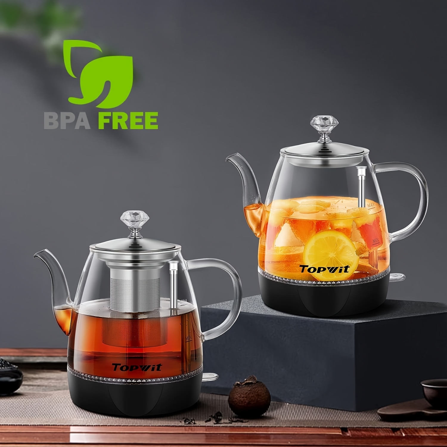 Glass Electric Kettle with Stainless Steel Infuser, 1L BPA-Free, Auto Shut-Off & Boil-Dry Protection, for Tea & Coffee