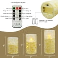 thumbnail image 2 of XINAOBAOLUO Golden Flower Flickering Flameless Candles, Recessed String Light LED Pillar Candles with Remote and Timer for Modern Simple Home Decor Set of 3, 2 of 6