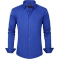 thumbnail image 1 of J.VER Camisas de vestir para hombre, camisa formal de manga larga, elástica, sin arrugas, informal, con botones, 1 of 4