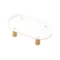 thumbnail image 2 of Soporte elevado para comedero de gatos, de plástico antiderrame y con base de madera. Blanco 31cmx17cm, 2 of 9