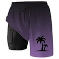 thumbnail image 4 of Mens Swim Trunks With Compresssion Liner Inseam Bathing Suit With Pockets Board Shorts Men's Swim Shorts Light Purple L, 4 of 4