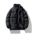 thumbnail image 2 of Mens Fall And Winter Collar Solid Color Cotton Jacket Jacket Casual Loose Zipper Double Pockets Long Sleeved Hoodless Cotton Jacket Coat, 2 of 8