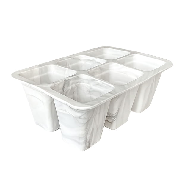 Bandeja de semilleros de silicona con 6 agujeros para controlar las raíces profundas. Macetas reutilizables y a prueba de golpes.