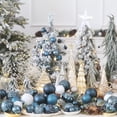 thumbnail image 3 of Sea Team 41-Pack Christmas Ball Ornaments with Strings, 60mm/2.36-Inch Medium Size Baubles, Shatterproof Plastic Christmas Bulbs, Hanging Decorations for Xmas Tree, Holiday, Wedding, Party, Stone Blue, 3 of 7