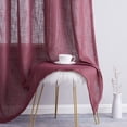 thumbnail image 3 of THD Serena Faux Linen Textured Semi Sheer Privacy Light Filtering Transparent Window Grommet Thick Curtains Drapery Panels for Bedroom & Living Room, 2 Panels, 3 of 3