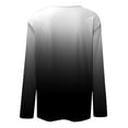 thumbnail image 5 of DailyTrove BasicEssentials Women's Short Sleeve Ombre Crew Neck Top - Trendy Color-Blend Design for Women,Black,S, 5 of 5