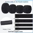 thumbnail image 2 of 8 Yards 4 styles Polyester Non Slip Knitted Elastic Belt Wave Silicone Gripper Elastic Band for Clothing Sewing Black 20~38x1.2mm 2 yards/style, 2 of 6