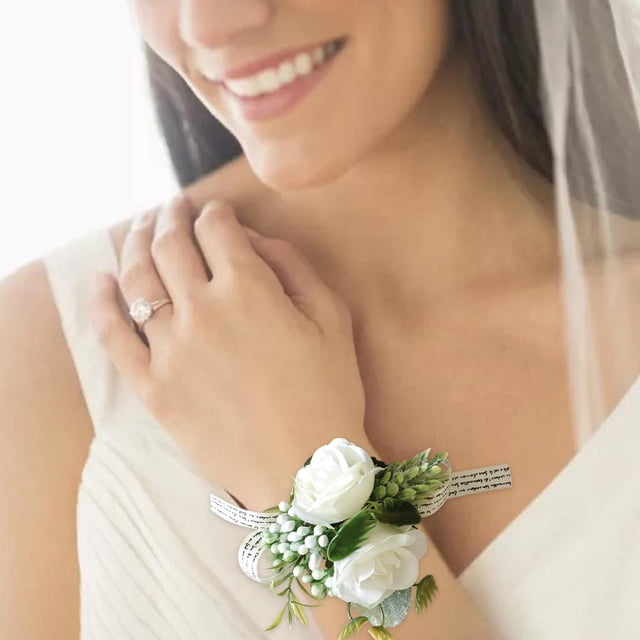 Ramillete de muñeca Boutonniere Set Ramo de novia de boda para de boda Colcomx Ramillete de pulsera