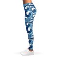 thumbnail image 3 of Blue Leopard Print Leggings, Animal Sexy Yoga Leggings For Women., 3 of 5