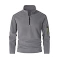 thumbnail image 1 of pstuiky Camisas casuales de manga larga para hombre, Top de manga larga con cuello alto, media cremallera y color liso para hombre, informal, cálido top de hombre l, 1 of 6