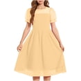 thumbnail image 5 of ATOGUTA School Uniform Girls Dress Ruffle Tulle Tutu Dresses Cute Summer Party Princess Sundress Size 5T-16. Yellow, 5 of 5