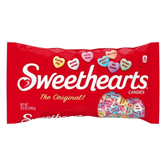 Sweethearts Valentines Candy Conversation Hearts, Assorted Fruit Flavors, 10.5 oz Bag