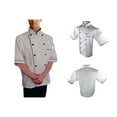 thumbnail image 2 of UScarmen Uniform Chef Coat Unisex Short Sleeve Catering Jackets 019-02 (White, Medium), 2 of 3