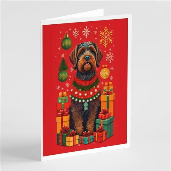 Wirehaired Pointing Griffon Holiday Christmas Greeting Cards Pack of 8 7 in x 5 in