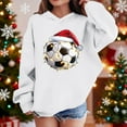 thumbnail image 2 of Lorytime Christmas Girls Sweatshirts for Kids Girls Boys Santa Hat Hoodies Long Sleeve Tops Drop Shoulder Pullover, 2 of 4