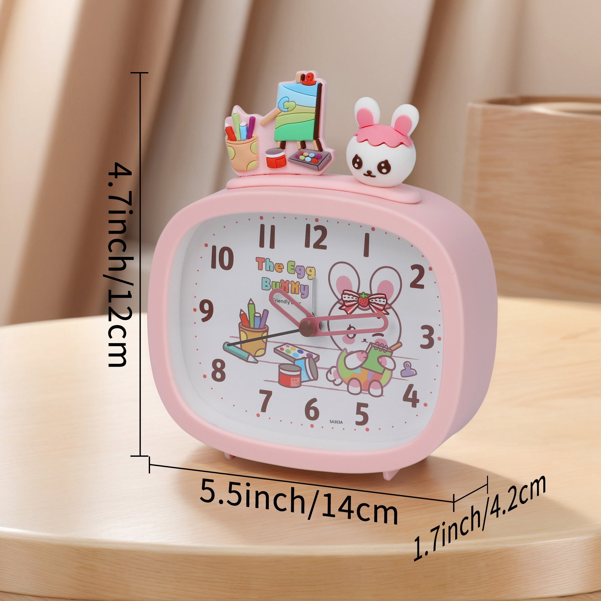 Unique Bargains 3D Animal Figurines Alarm Clock Orange 5.5"L x 1.7"W x 4.7"H