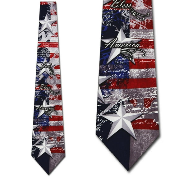 God Bless America Patriotic Necktie Mens Tie by Ti