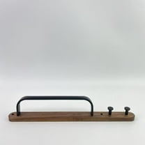 kuanfliu Towel rails,Rustic Burnt Wood Bathroom Towel Bar with Metal Rod, Wall Mounted Bath Towel Rack