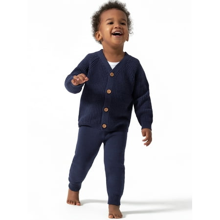 

Modern Moments by Gerber Baby Boy or Girl Unisex Knit Cardigan Sweater & Jogger Outfit Set 2 Piece Sizes 0/3-24 Months