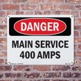 thumbnail image 5 of Main Service 400 Amps OSHA Danger Rigid Plastic Sign 14 Inch x 10 Inch - 5 Pack, 5 of 8