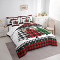 thumbnail image 3 of Feelyou Buffalo Xmas Tree Bedding Comforter Set 7 Pieces for Kids, Vintage Western Christmas Full Bedding Set, Winter Snowflake Fitted Sheet Flat Sheet, Lightweight Room Decor, 3 of 7