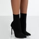 thumbnail image 3 of NECHOLOGY Botas Mujer Adulto Femenino Zapatos Botines para mujer Botines de mujer Otoño e invierno Color sólido simple Tacón Punta estrecha Punto elástico Slip On (Black, 7.5), 3 of 7