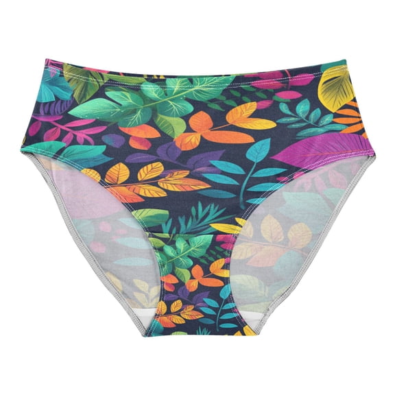 Women's Underwear Brightly Colored Leaves Hipster Panties Underwear for women, X-Small