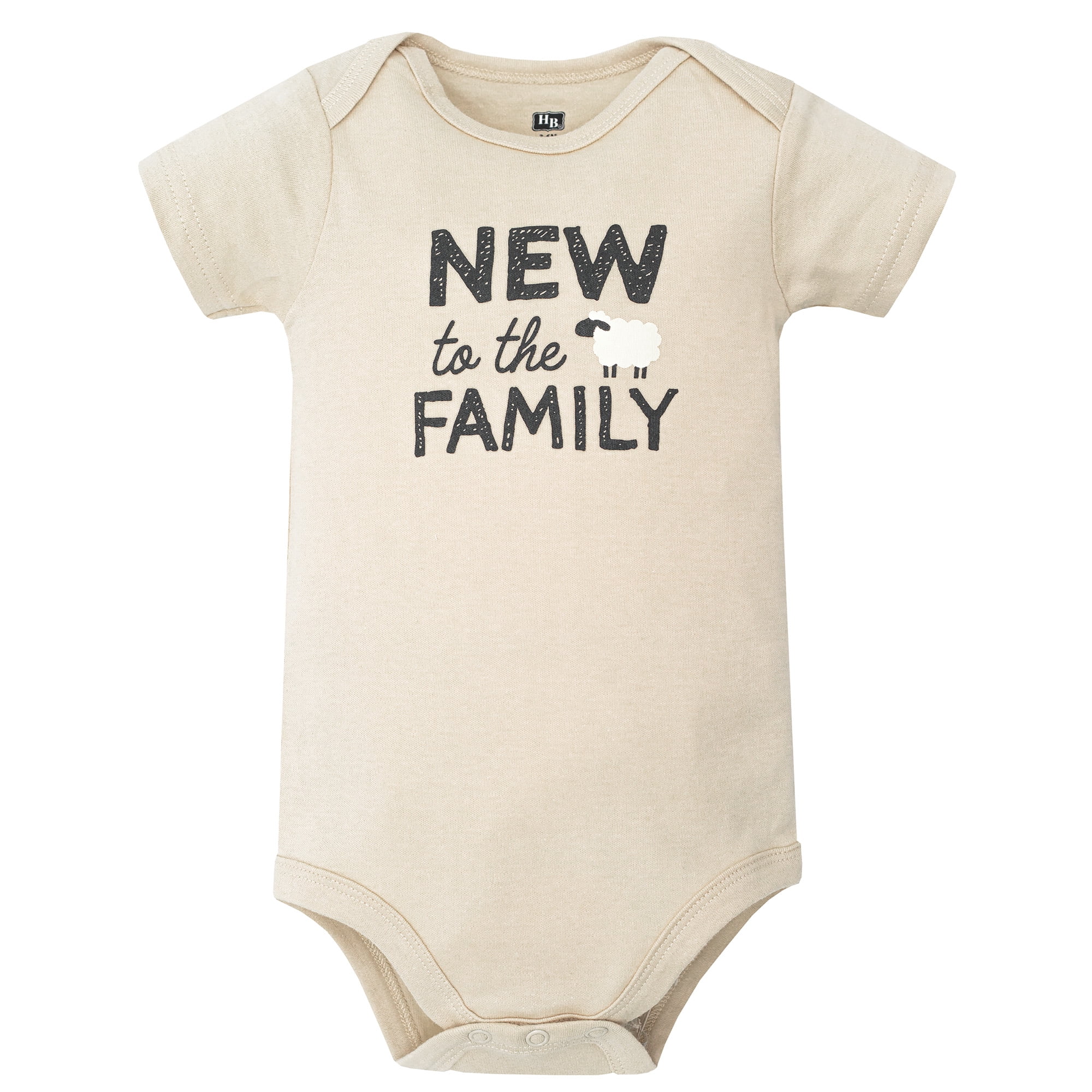 Hudson Baby Infant Cotton Bodysuits 5-Pack, Taupe Sheep, 18-24 Months