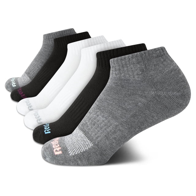 Reebok Pack de 6 pares de calcetines de mujer corte quarter con control de humedad
