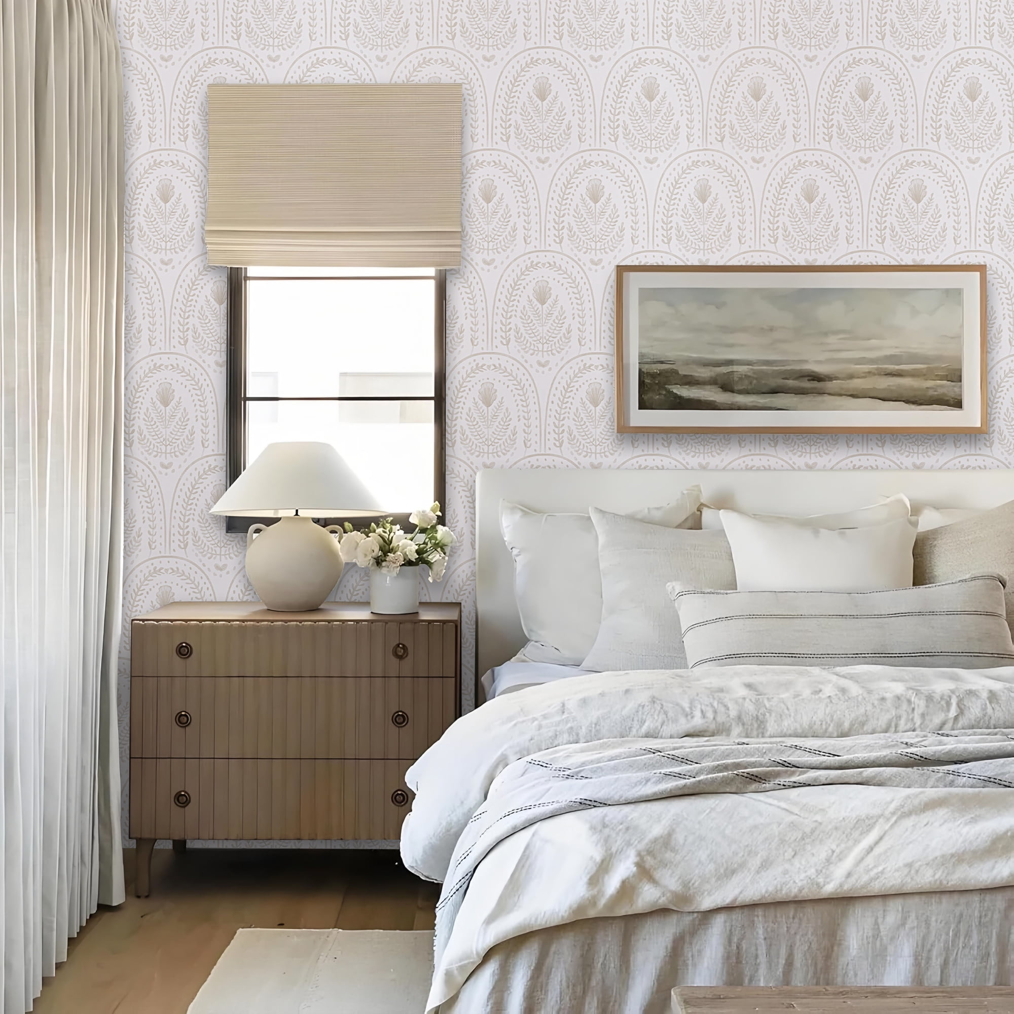 (4 pack) Abyssaly Peel and Stick Wallpaper Modern Wall Paper Boho Self-Adhesive Removable Wallpaper 17.3 in×118 in