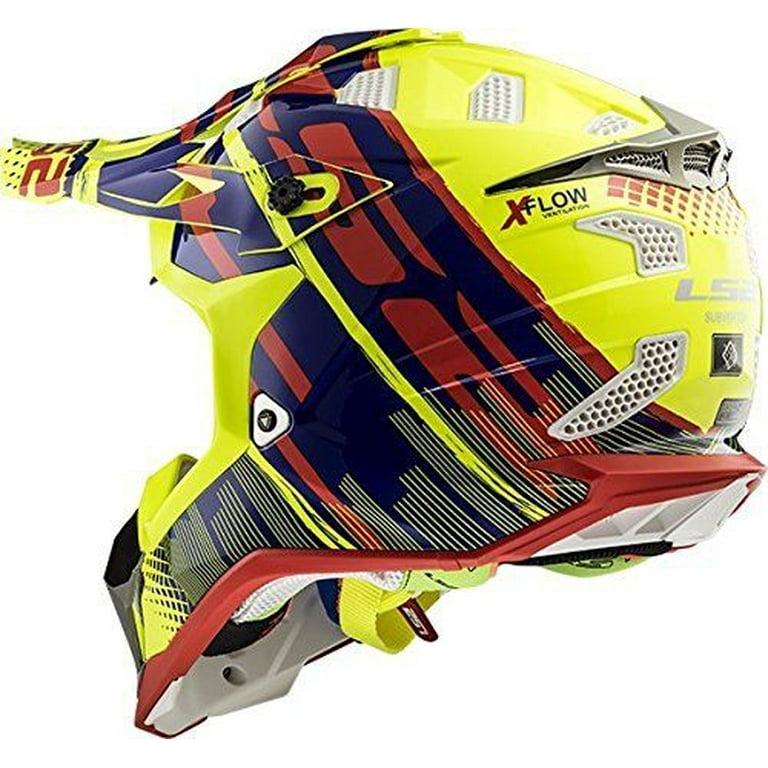 LS2 MX470 Subverter Nimble Hi-Viz Helmet - Blue/Hi-Viz/Wht