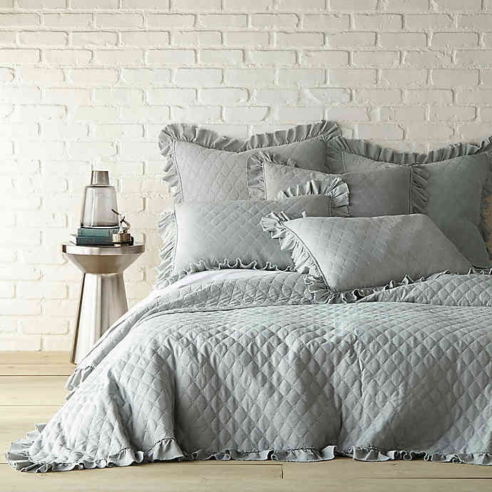 Levtex Home Sandwash Reversible Full Queen Quilt In Seafoam Blue Com Queen Quilt In Seafoam Blue, Seafoam Blue Bedding