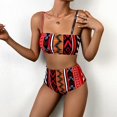 thumbnail image 1 of WREESH Women'S Backless Ethnic Style Retro Style Adjustable Split Beachwear Bikini, 1 of 9